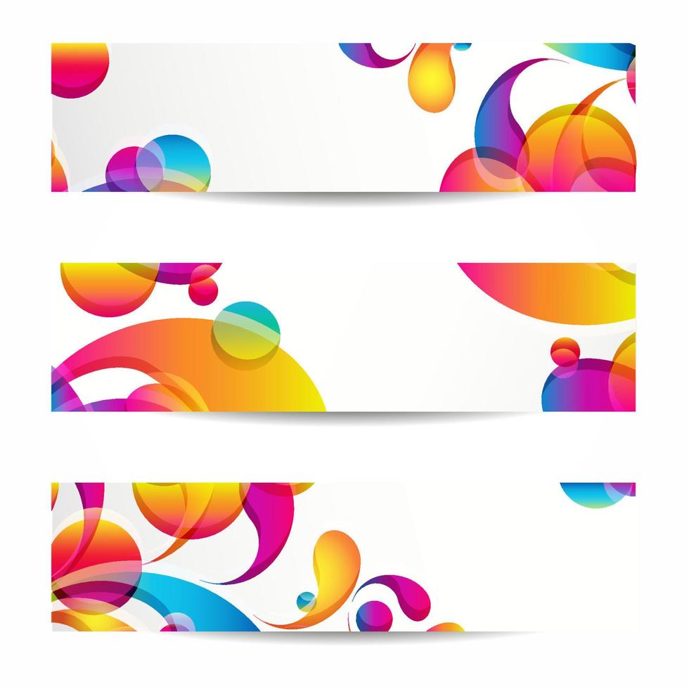 abstracte webbanners met kleurrijke arc-drop voor uw www-ontwerp vector