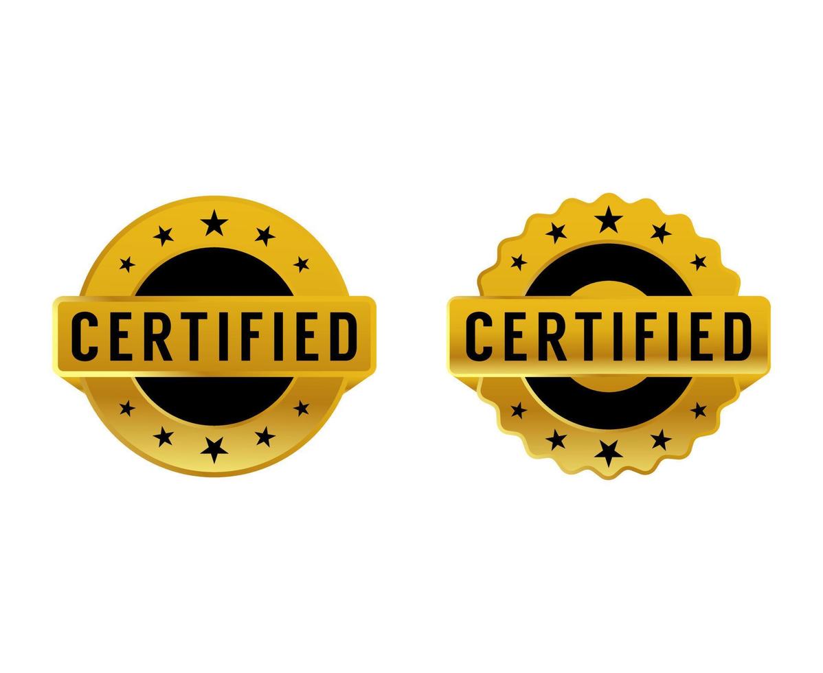 gecertificeerd badge logo vector ontwerpsjabloon