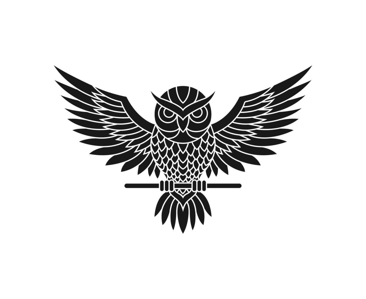 uil silhouet logo ontwerp vector sjabloon