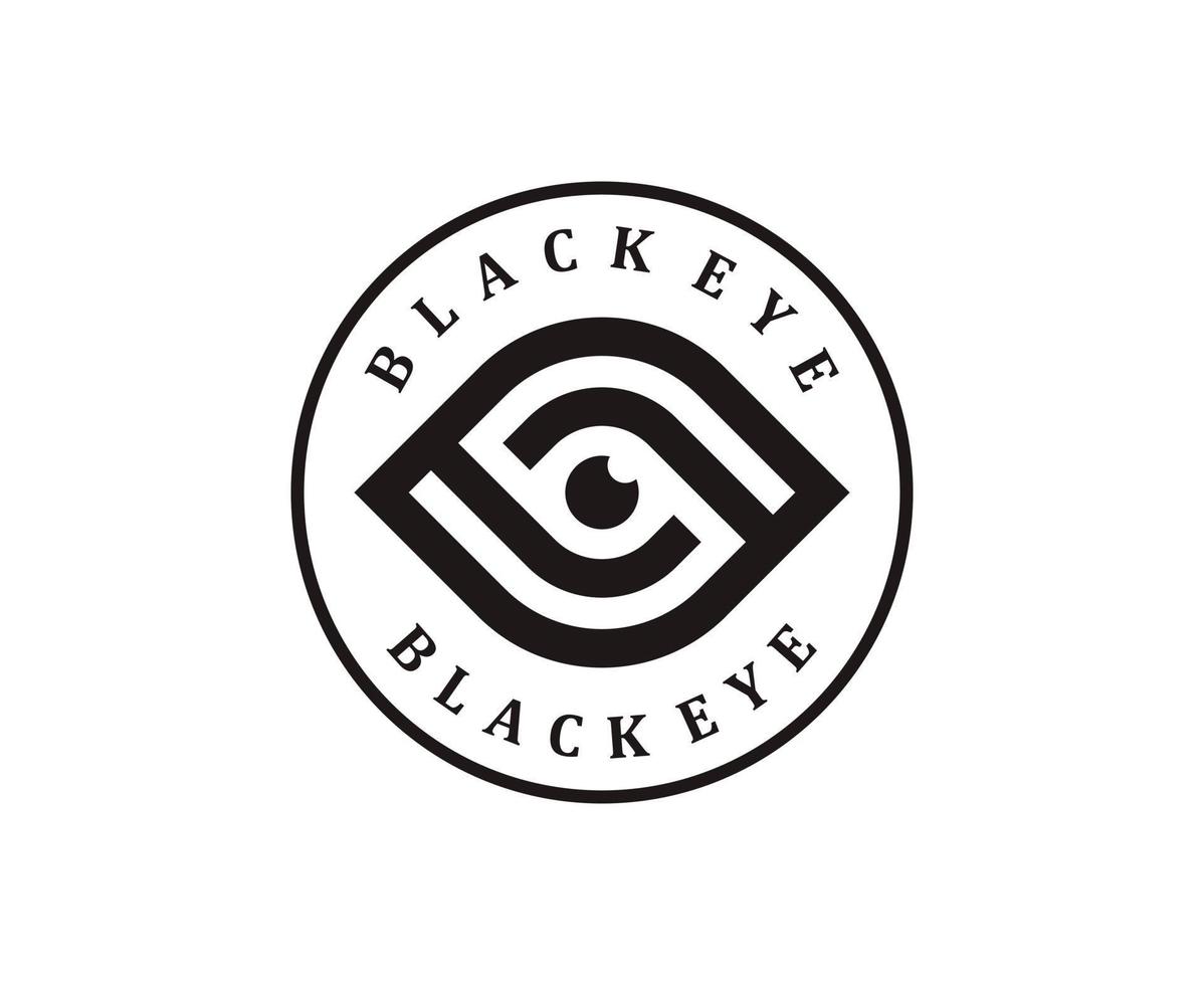 oog logo ontwerp met badge embleem vector sjabloon