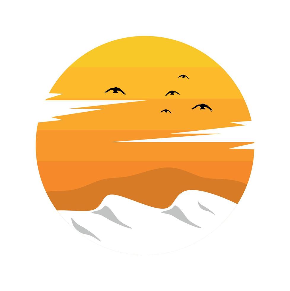 oranje zonsondergang vector