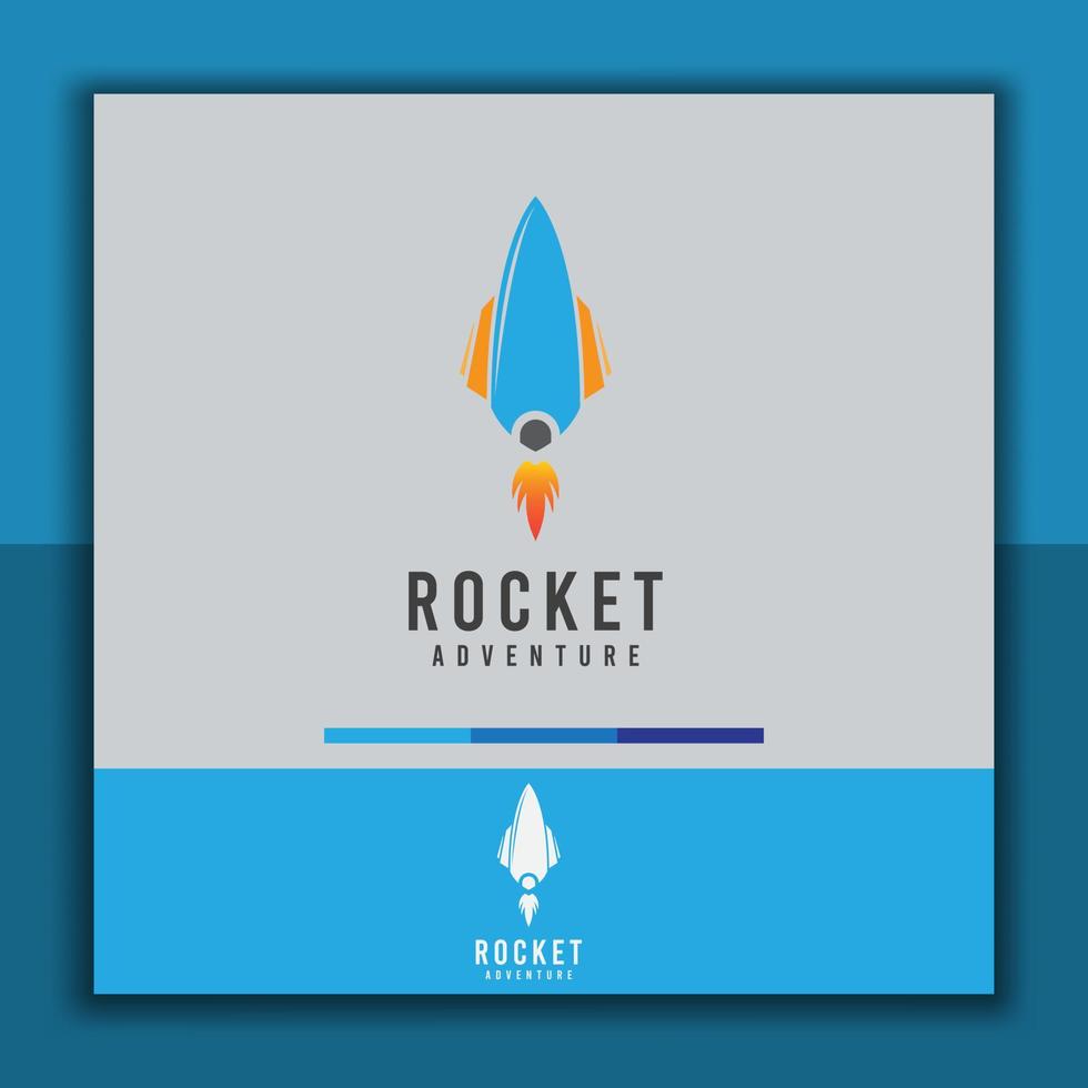 logo-ontwerpsjabloon, met raketpictogram, geschikt voor logo-ontwerp voor kinderen, volwassenen en uw bedrijf vector