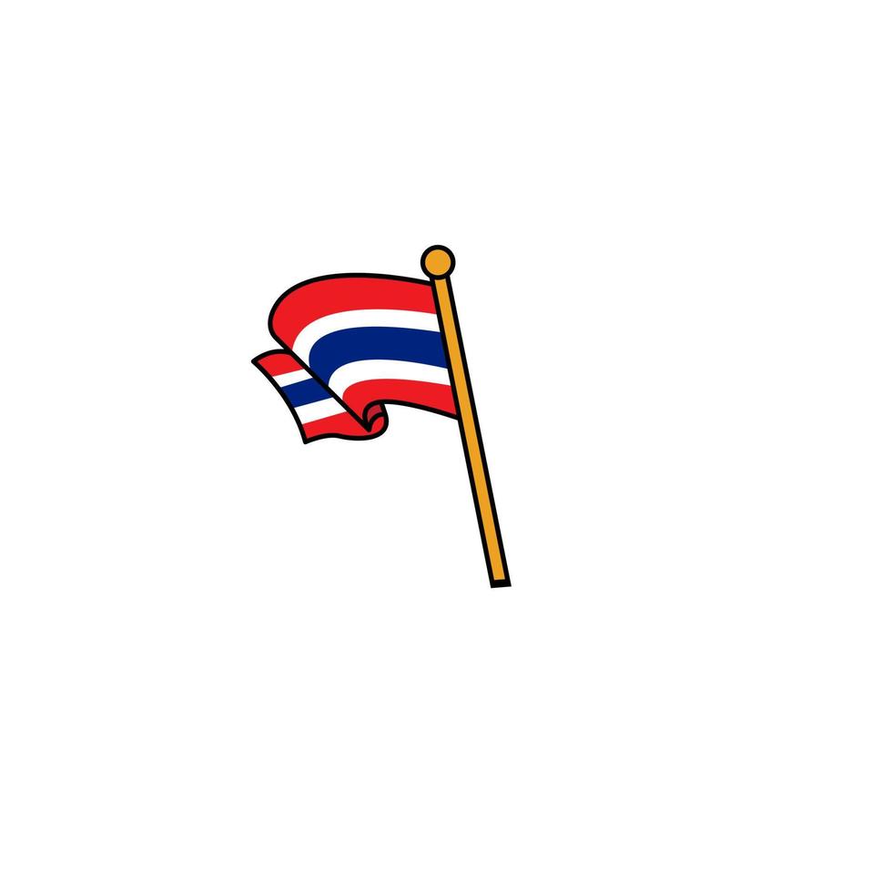 vlag van thailand eenvoudig pictogram vector