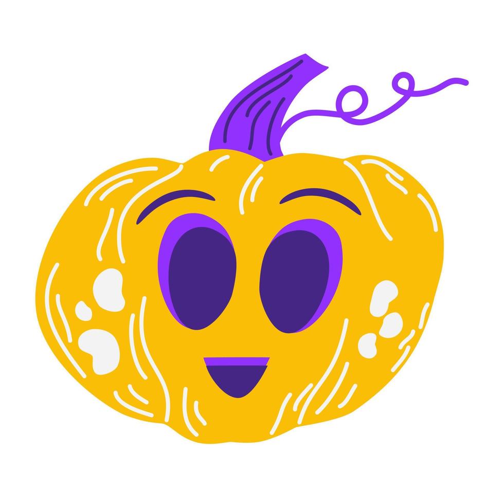 pompoen halloween. oranje pompoenen met een glimlach voor uw ontwerp voor de vakantie. happy halloween vector cartoon illustratie geïsoleerd op de witte achtergrond.