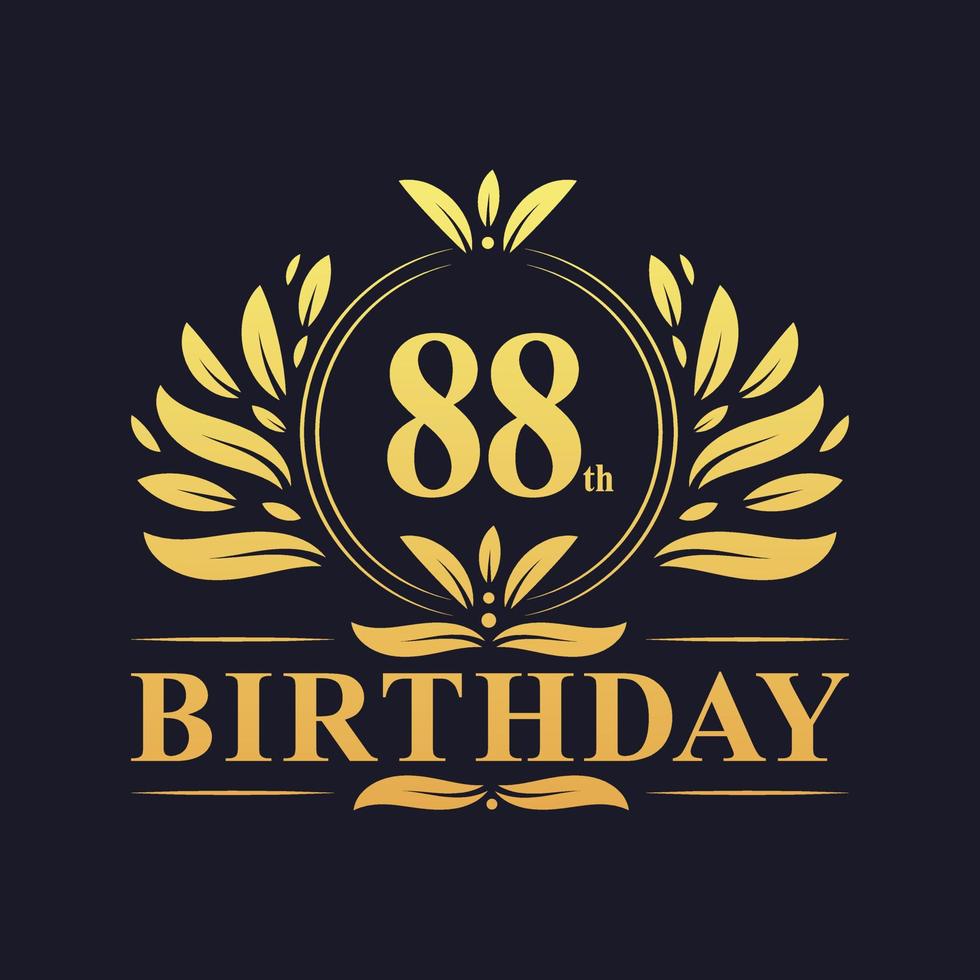 luxe 88e verjaardagslogo, 88 jaar feest. vector