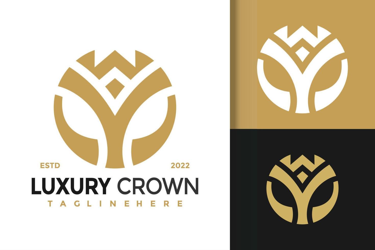 letter y luxe kroon elegant modern logo vector ontwerpsjabloon