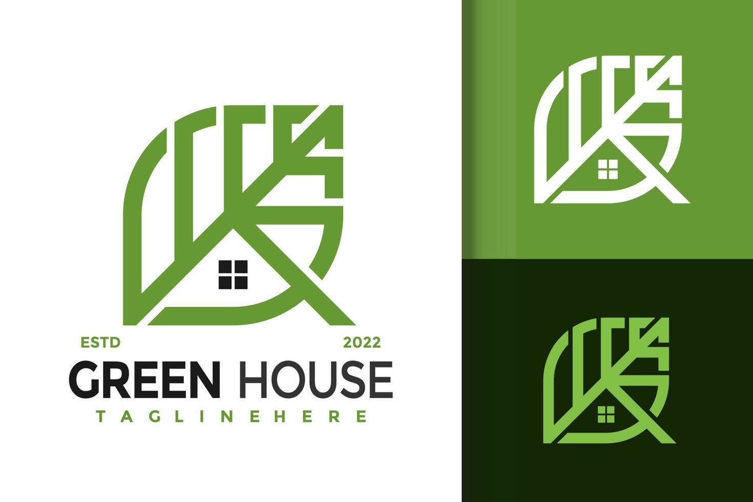 groen huis creatief modern elegant logo vector ontwerpsjabloon