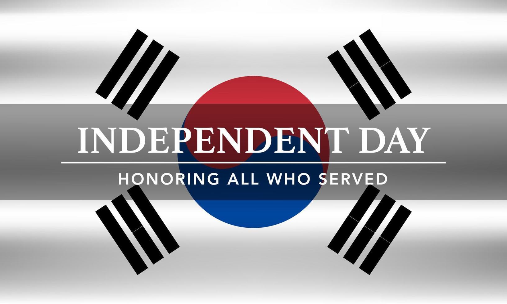 Zuid-Korea gelukkig onafhankelijkheidsbeweging dag vector banner, wenskaart. Koreaanse realistische golvende vlag in 15 augustus nationaal patriottisch vakantie horizontaal ontwerp
