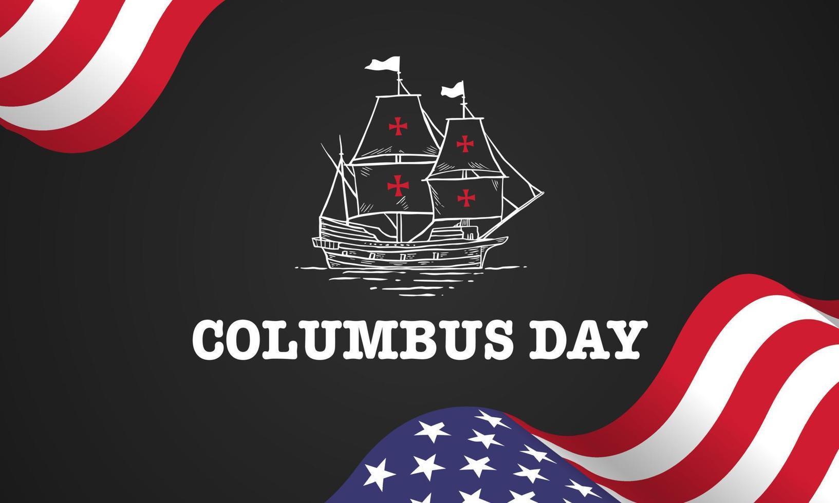 columbus dag wenskaart of achtergrond. ontwerp illustratie. vector