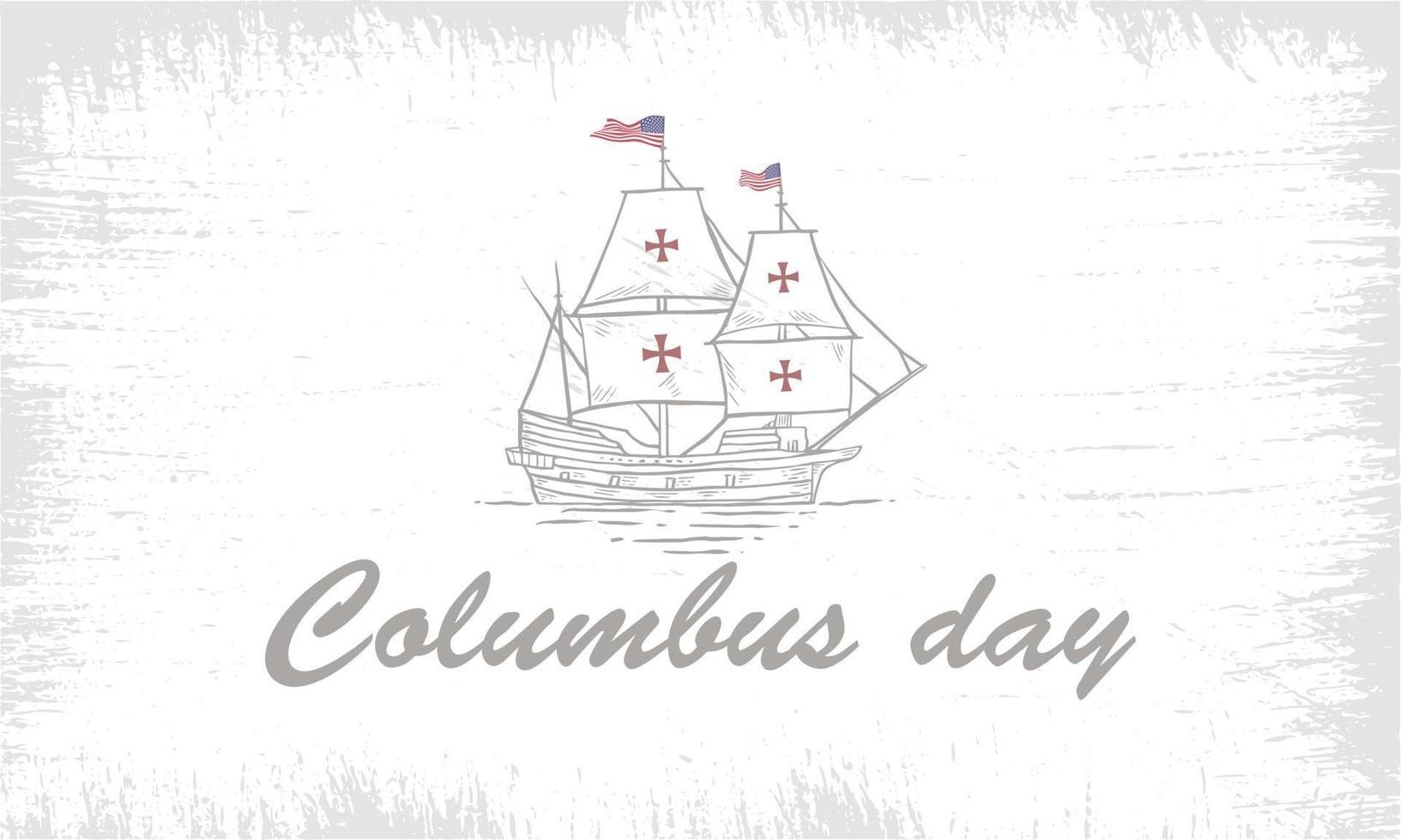 columbus dag wenskaart of achtergrond. ontwerp illustratie. vector