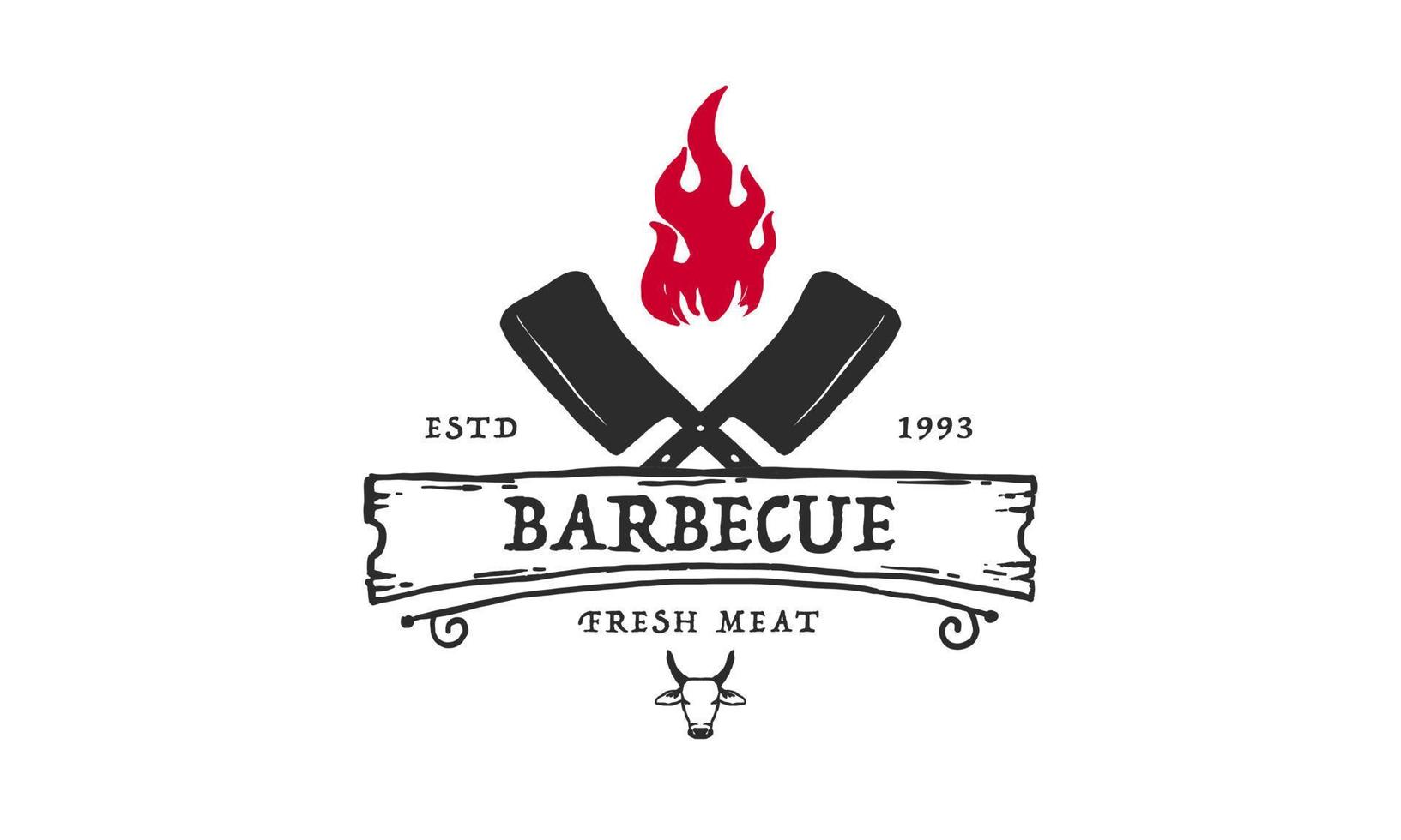 barbecue restaurant - minimalistisch logo concept. logo van barbecue, vetorillustratie vector