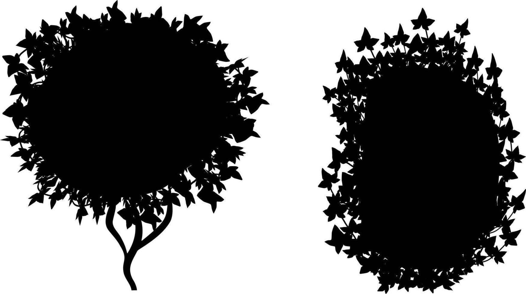 zwart-wit vector tekening van struiken.