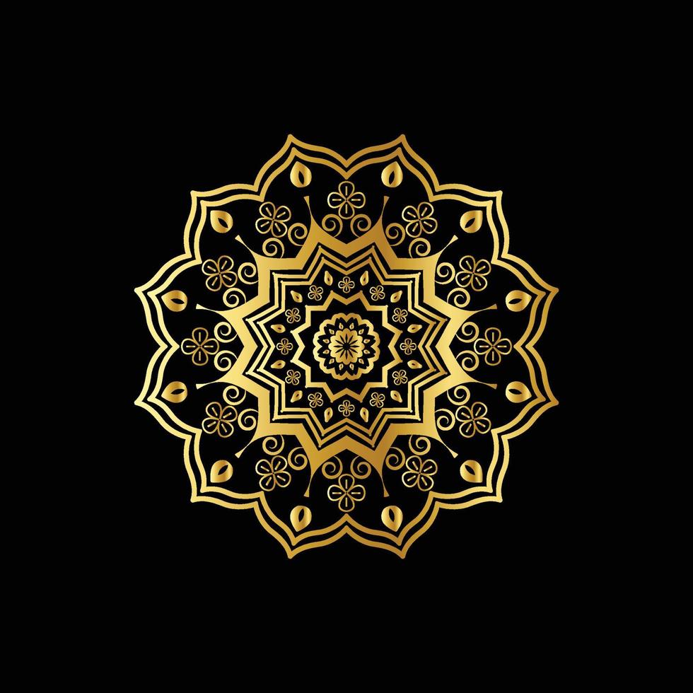 gouden patroon mandala ontwerp luxe sier mandala achtergrondontwerp in gouden kleur vector