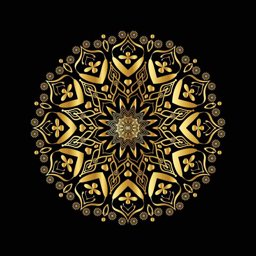 gouden patroon mandala ontwerp luxe sier mandala achtergrondontwerp in gouden kleur vector