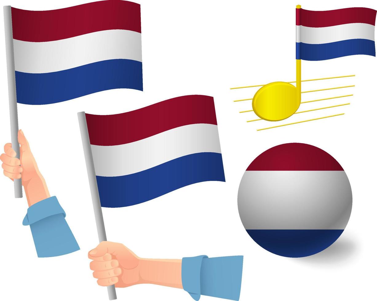 nederlandse vlag icon set vector