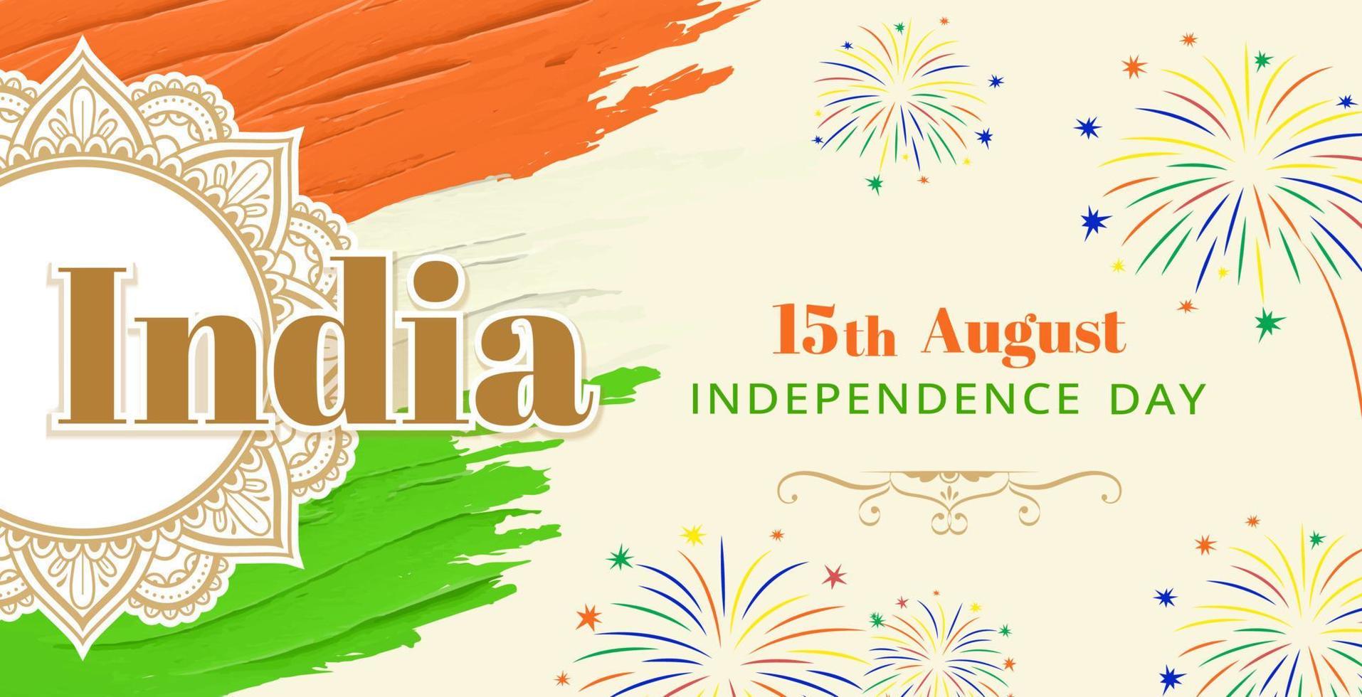india onafhankelijkheidsdag kaart. 15 augustus vector