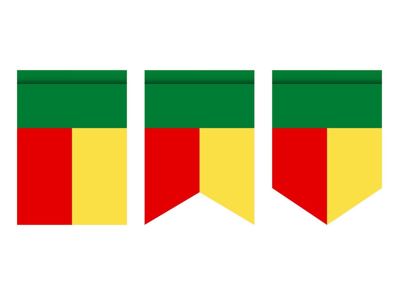 Benin vlag of wimpel geïsoleerd op een witte achtergrond. wimpel vlagpictogram. vector