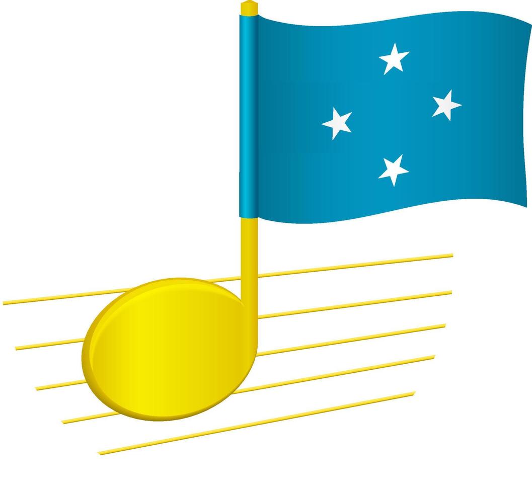 vlag van micronesië en muzieknoot vector