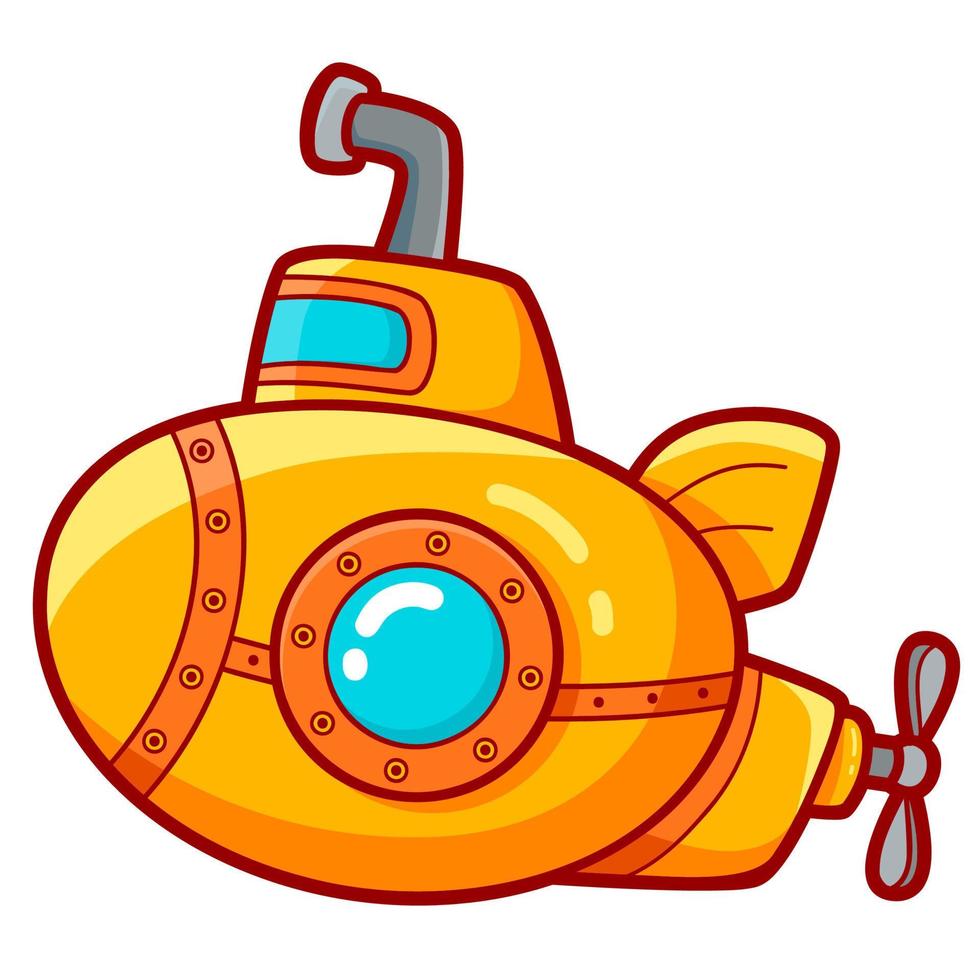 schattige onderzeeër cartoon vector