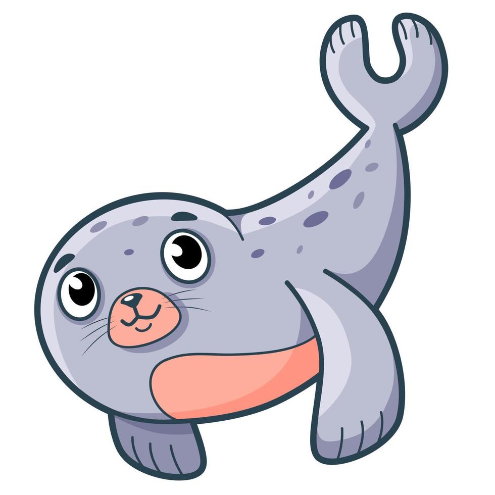 schattige zeehondencartoon vector