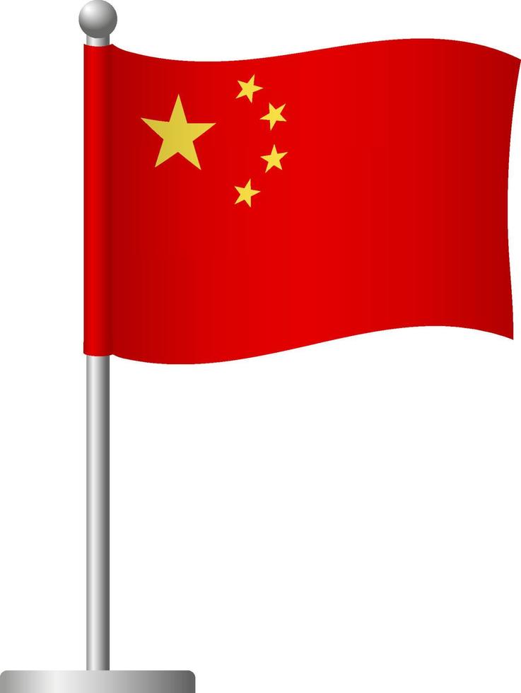 china vlag op paal icoon vector