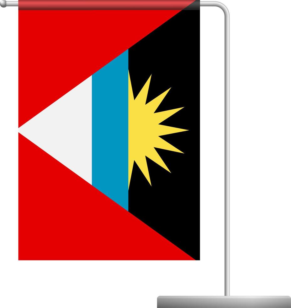 vlag van antigua en barbuda op poolpictogram vector