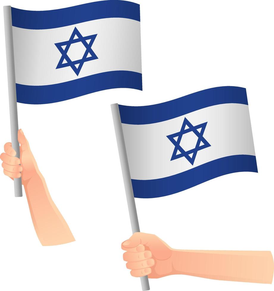 israëlische vlag in de hand pictogram vector