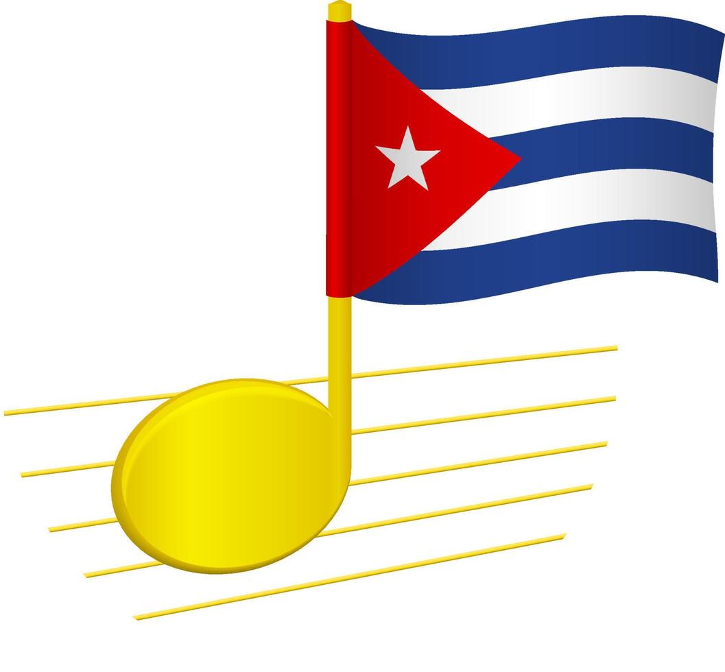 Cuba vlag en muzieknoot vector