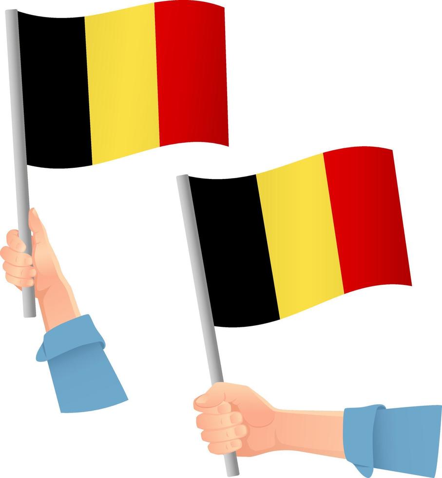 belgische vlag in hand icoon vector