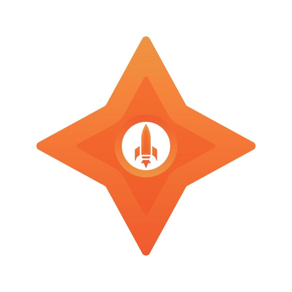 raket shuriken logo gradiënt ontwerp sjabloon pictogram element vector