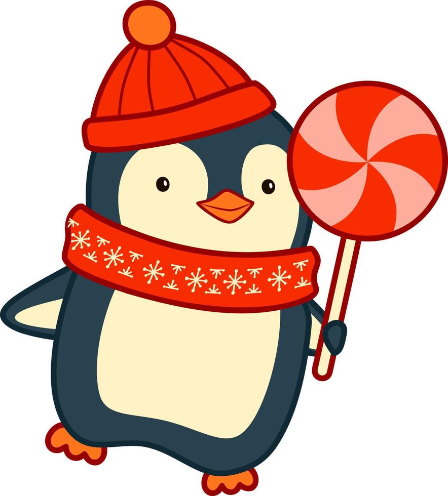 kerst tekenfilms illustraties. kerst pinguïn vector illustratie