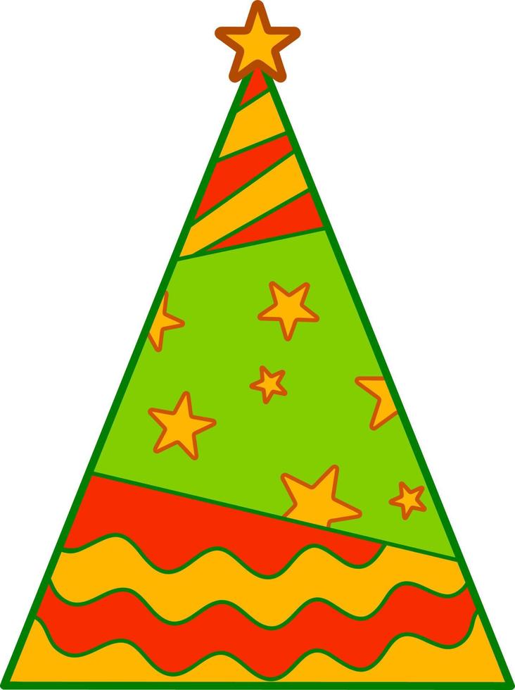 kerst tekenfilms illustraties. kerstboom vectorillustratie vector