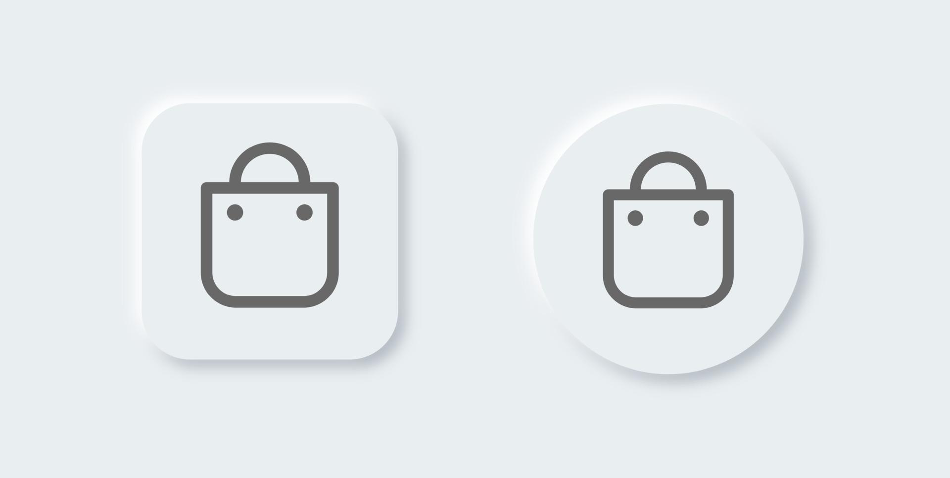 shoping tas lijn icoon in neomorfe ontwerpstijl. winkeltas teken voor web of commerce apps interface. vector