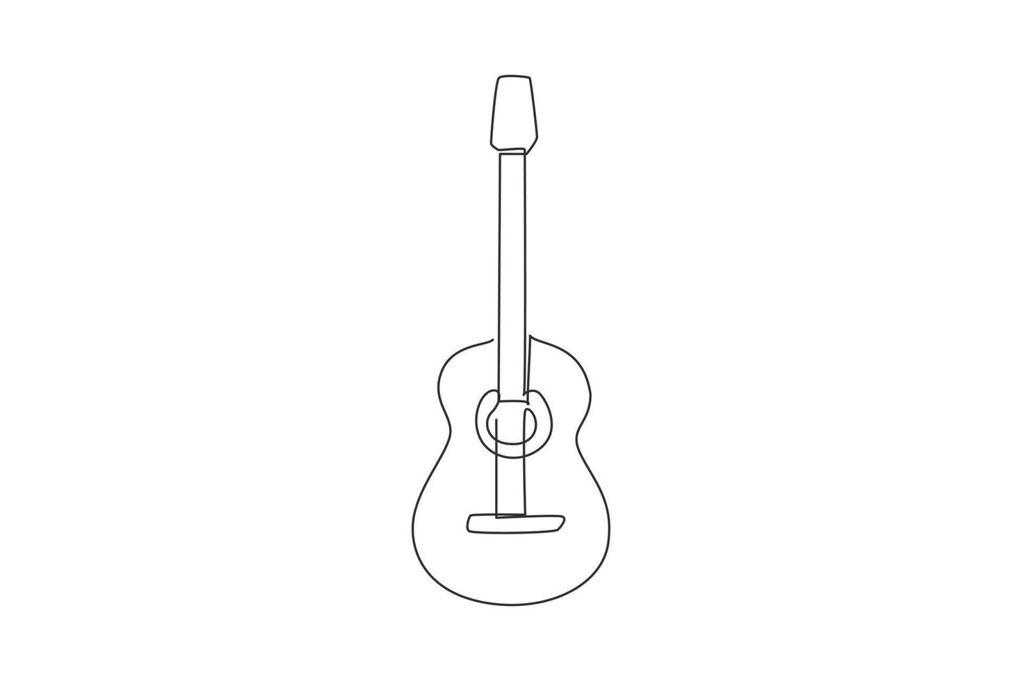 enkele doorlopende lijntekening klassieke akoestische gitaar. muzikale snaarinstrument klassieke gitaar. voor uw ontwerp en bedrijfsconcept. dynamische één lijn trekken grafisch ontwerp vectorillustratie vector