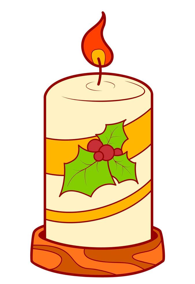 illustraties van kerst tekenfilms. kaars clipart vectorillustratie vector