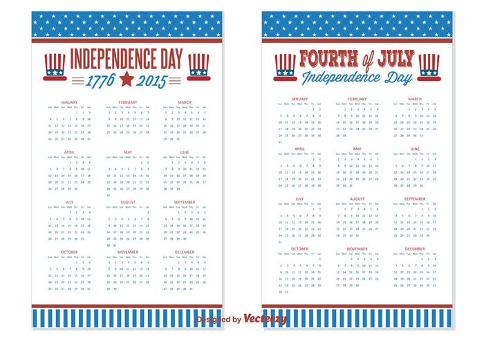 2015/2016 Independence Day Calendars vector