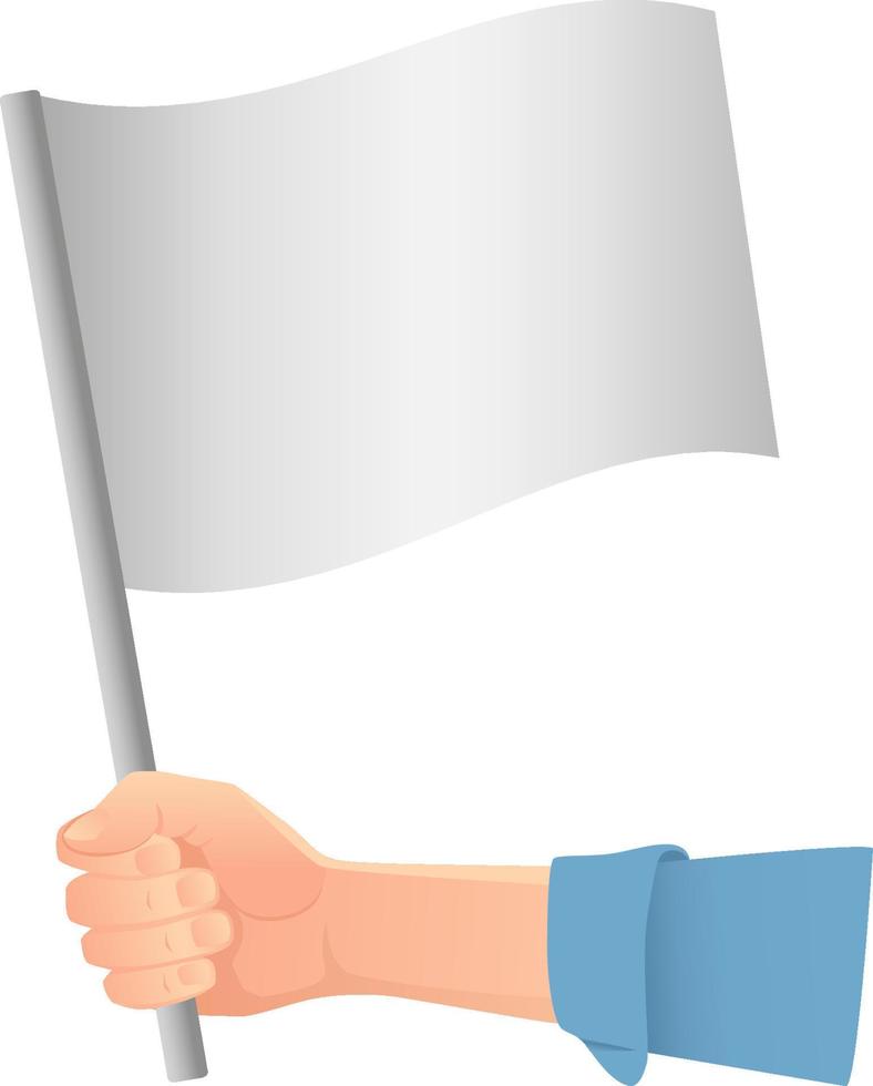 witte vlag in de hand vector