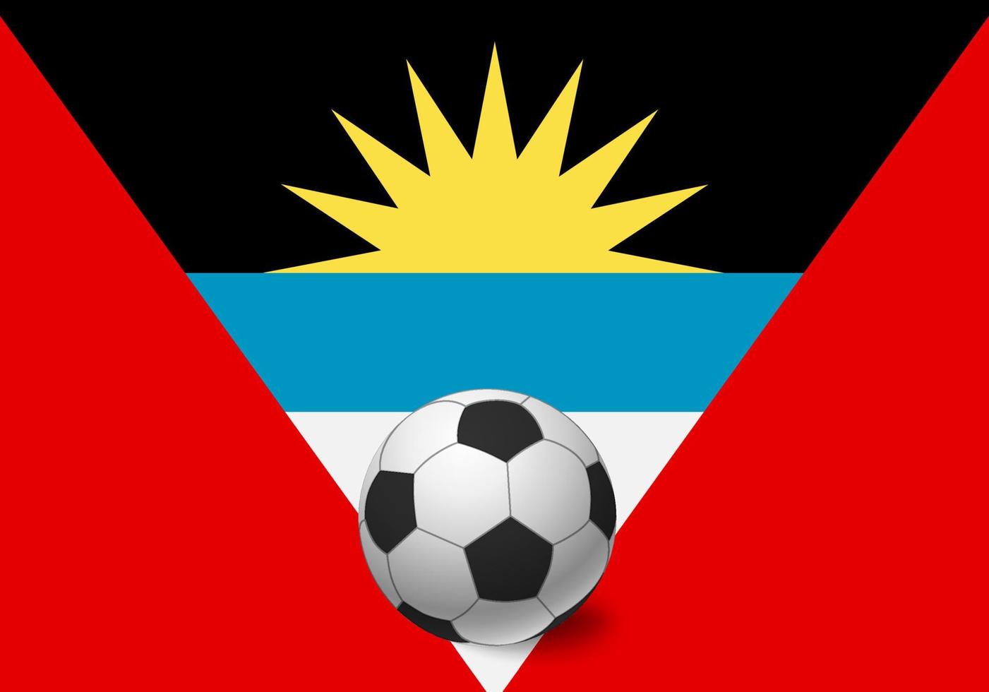 vlag van antigua en barbuda en voetbal vector