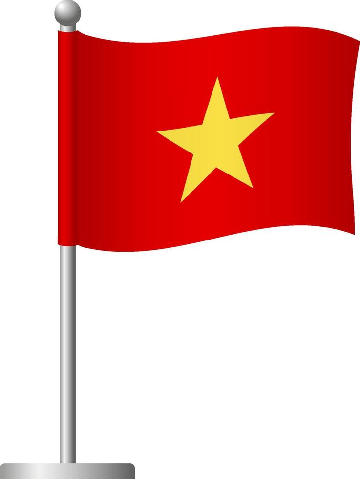 vietnam vlag op paal icoon vector