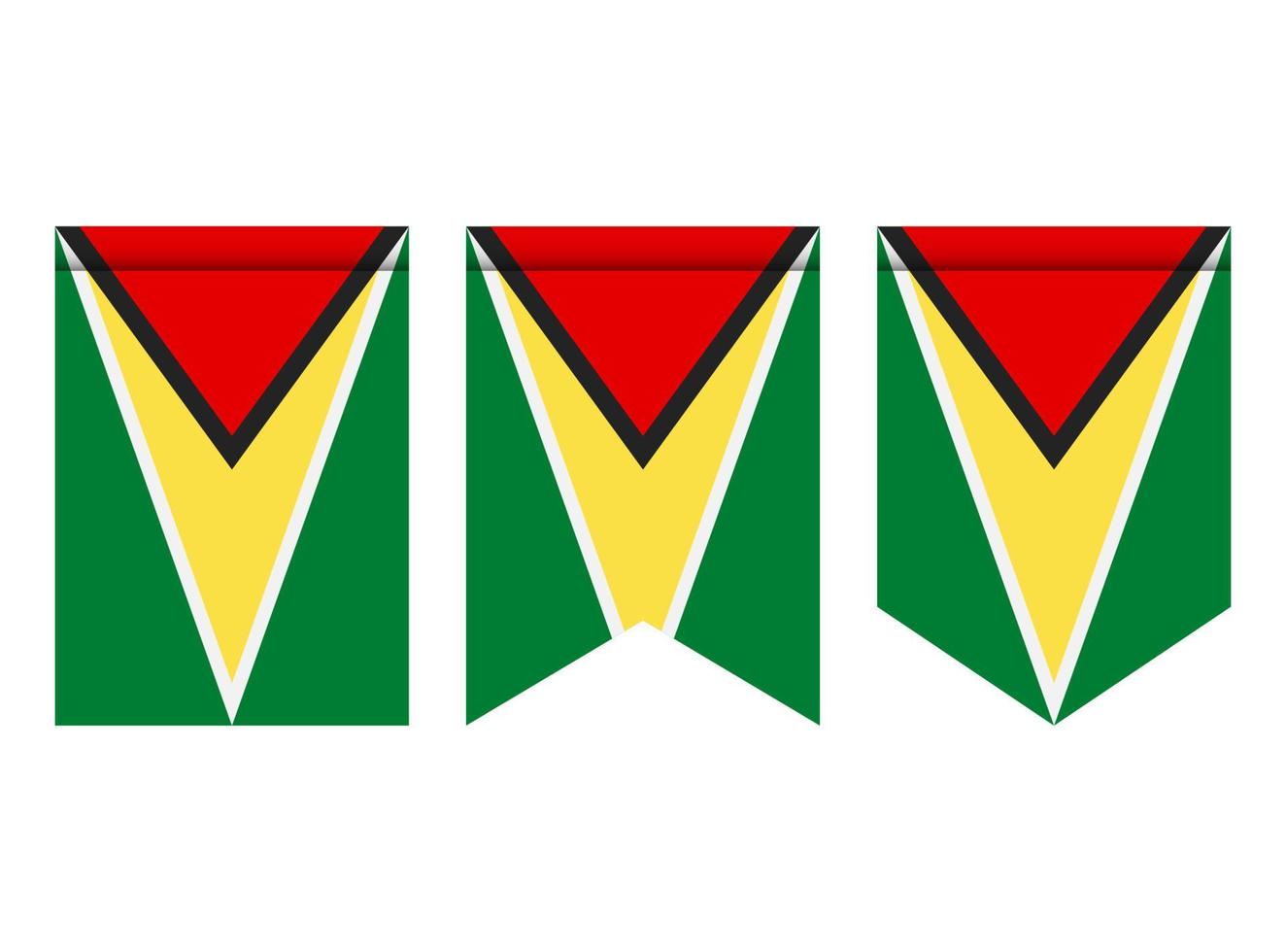 Guyana vlag of wimpel geïsoleerd op een witte achtergrond. wimpel vlagpictogram. vector