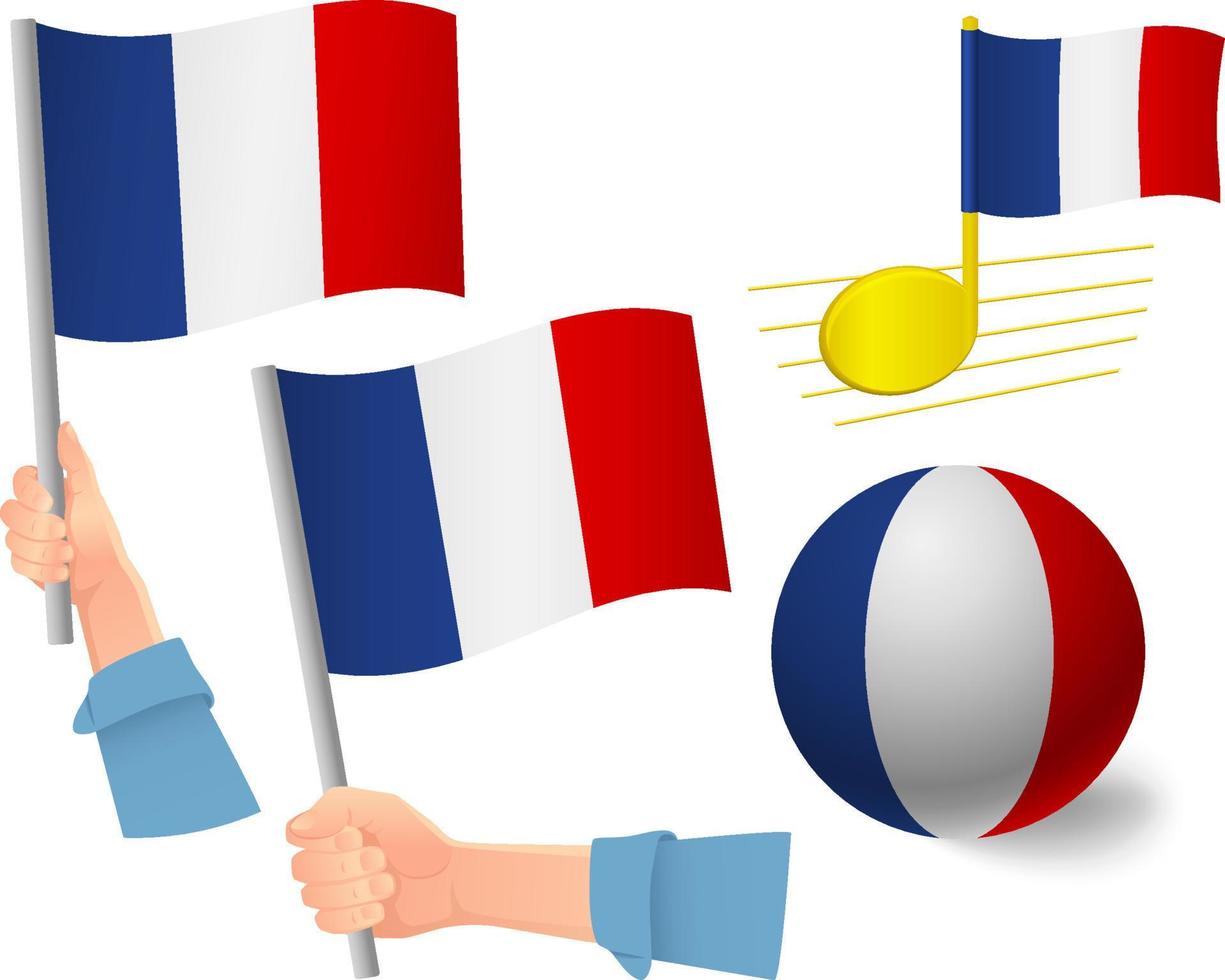frankrijk vlag icon set vector