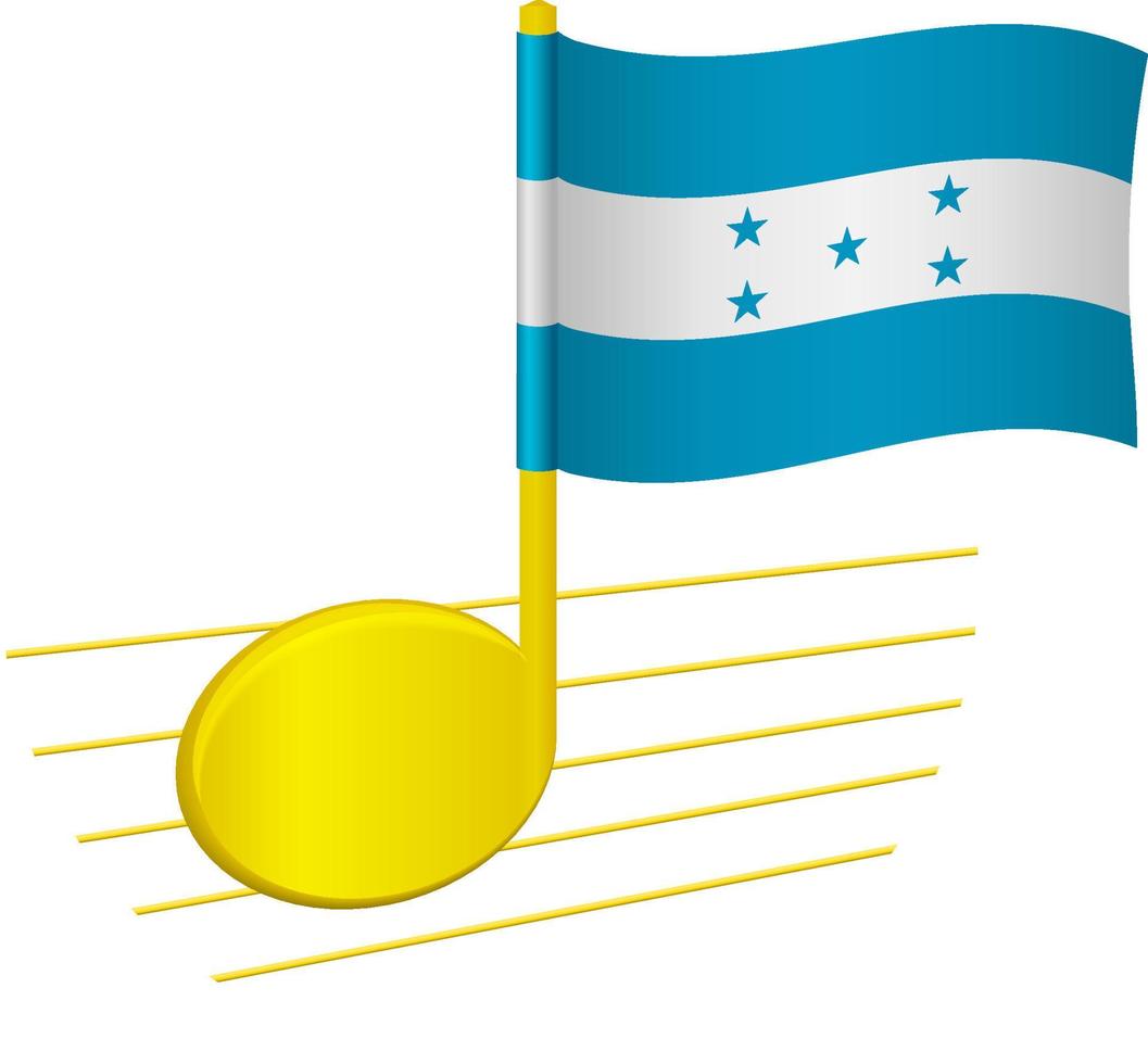 vlag en muzieknoot van honduras vector