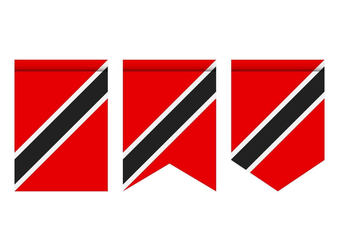 trinidad en tobago vlag of wimpel geïsoleerd op een witte achtergrond. wimpel vlagpictogram. vector