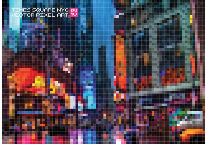 Gratis Vector Pixelate Times Square Achtergrond