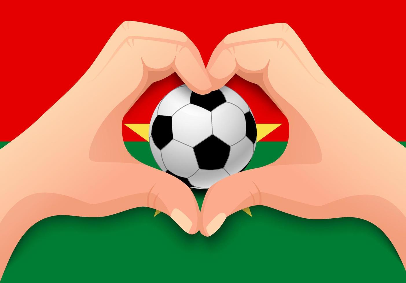 burkina faso voetbal en handhartvorm vector