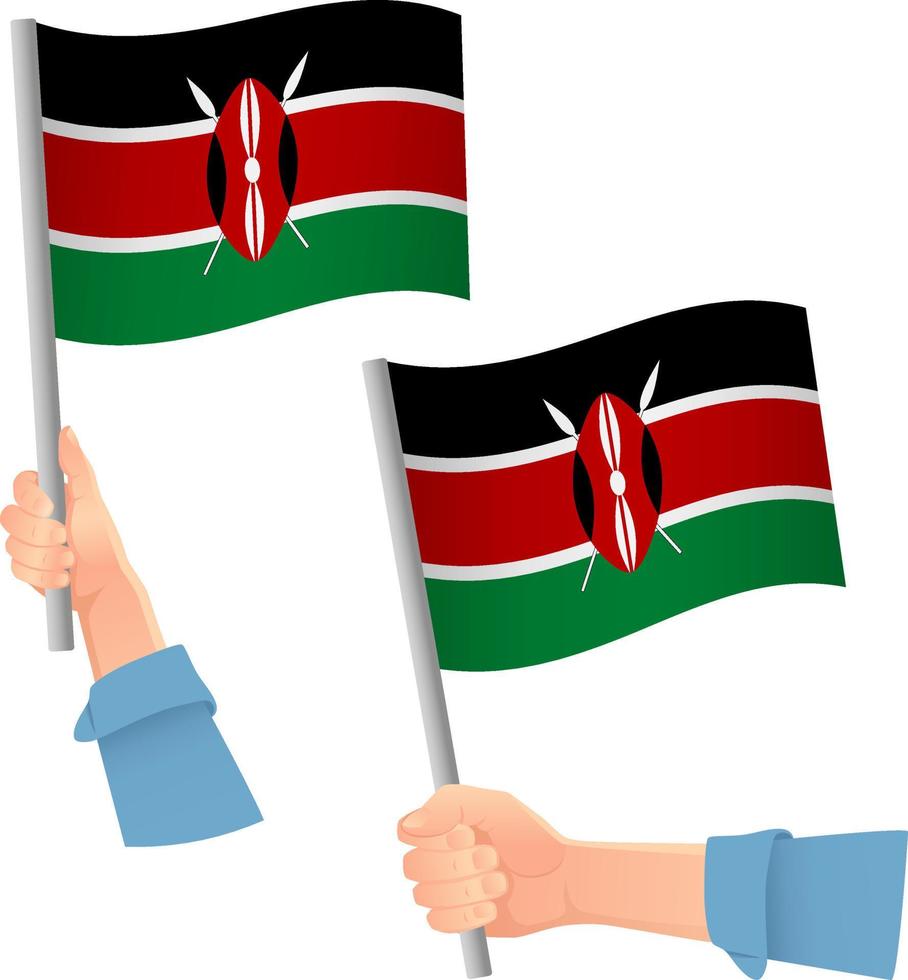 kenia vlag in de hand pictogram vector