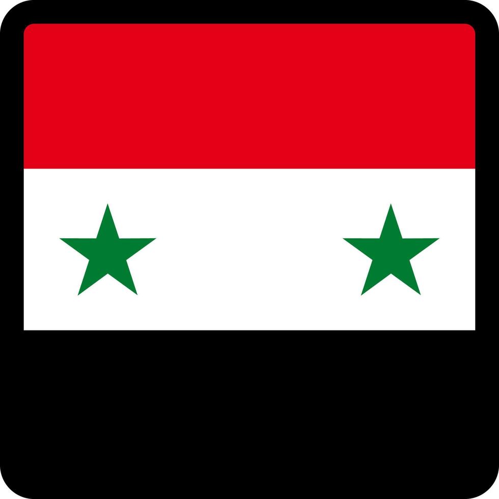 vlag van syrië in de vorm van een vierkant met contrasterende contour, communicatieteken voor sociale media, patriottisme, een knop om de taal op de site te wijzigen, een pictogram. vector