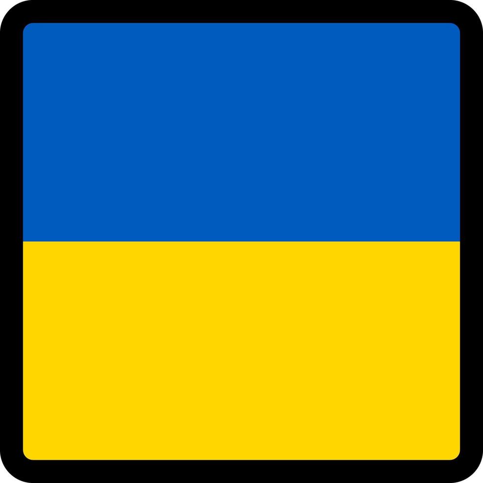 vlag van oekraïne in de vorm van een vierkant met contrasterende contour, communicatieteken voor sociale media, patriottisme, een knop om de taal op de site te wijzigen, een pictogram. vector