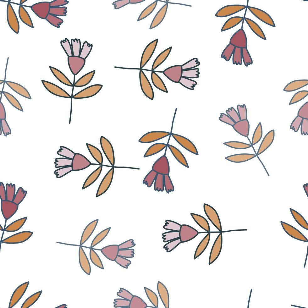 bloemen naadloos patroon in naïeve kunststijl. abstract eenvoudig bloemenbehang. vector