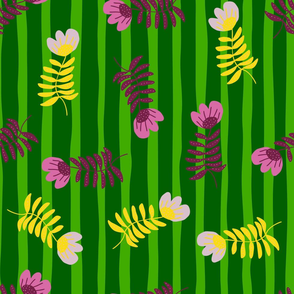 gestileerde folk naadloze bloemenpatroon. hand getekende elegante botanische illustratie. vector